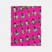 Kerstgrappige familie foto's in roze versieringen fleece deken (Voorkant)
