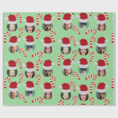 Kerstgrappige familie: kerstfoto's cadeaupapier (Vlak)