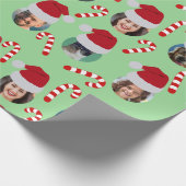 Kerstgrappige familie: kerstfoto's cadeaupapier (Hoek)