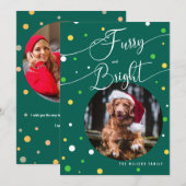 Kerstgrappige furry en Bright Pet annual2 Foto Feestdagenkaart (Voorkant / Achterkant)
