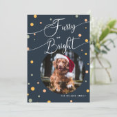 Kerstgrappige furry en Bright Pet annual2 Foto Feestdagenkaart (Staand voorkant)