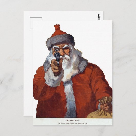 Kerstgrappige  kerstman briefkaart (Voorkant / Achterkant)