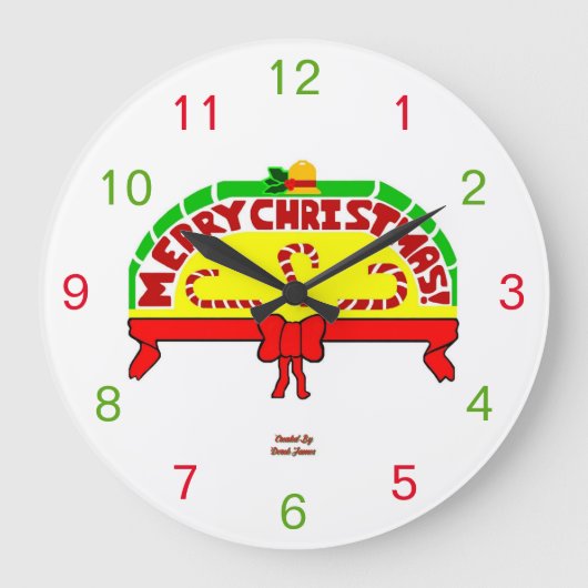 kerstgraten acrylwandklok grote klok (Voorkant)