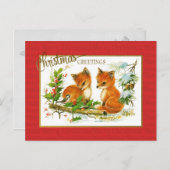 kerstgraten Foxes  reproductie Briefkaart (Voorkant / Achterkant)