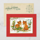 kerstgraten Foxes  reproductie Feestdagenkaart (Voorkant / Achterkant)