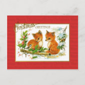 kerstgraten Foxes  reproductie Feestdagenkaart (Voorkant)
