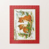 kerstgraten Foxes  reproductie Legpuzzel (Verticaal)