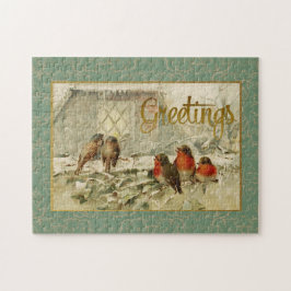 kerstgraten reproductie vogels legpuzzel
