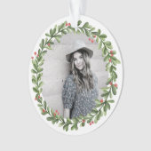KerstGreenery Berries Wreath Photo Ornament (voorkant)