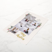 KerstGreenery Berry Lijst 5 Foto Folie Feestdagenkaart (Gedraaid)