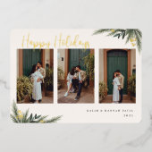 KerstGreenery Berry Lijst Foto Collage Folie Feestdagenkaart (Voorkant)