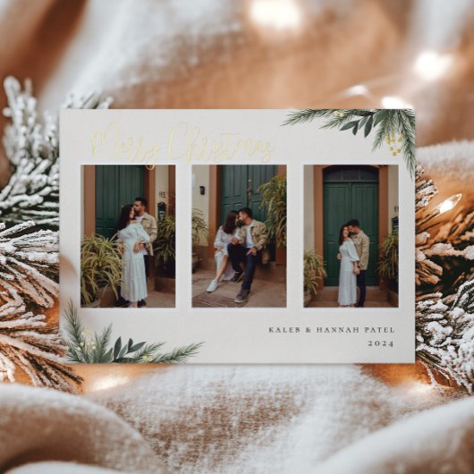 KerstGreenery Berry Lijst Foto Collage Folie Feestdagenkaart