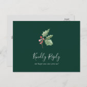 kerstGreenery Green Song Request RSVP Uitnodiging Briefkaart (Voorkant / Achterkant)