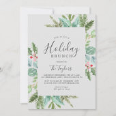 KerstGreenery Holiday Brunch | Grijs Kaart (Voorkant)