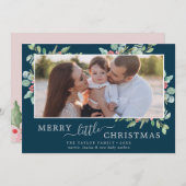 KerstGreenery Merry Little Kerstmis Baby Feestdagenkaart (Voorkant / Achterkant)