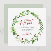 KerstGreenery Moving Announcement Kaart (Voorkant / Achterkant)