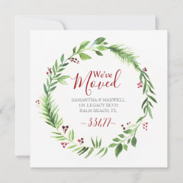 KerstGreenery Moving Announcement Kaart