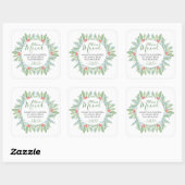 KerstGreenery Moving Announcement Vierkante Sticker (Vel)