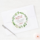 KerstGreenery Moving Announcement Vierkante Sticker (Envelop)
