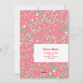 KerstGreenery Red Foto geboorteaankondigingen Feestdagenkaart (Achterkant)