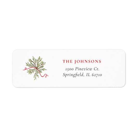 kerstgreenery Return Address Labels (Voorkant)
