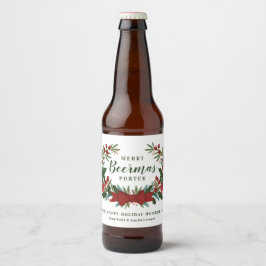 KerstGreenery Wreath Holiday Bier Etiket