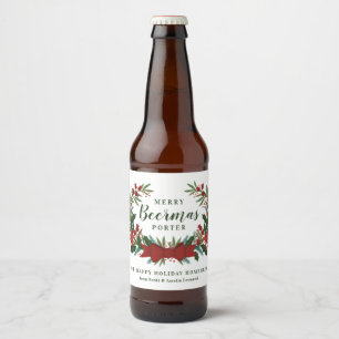 KerstGreenery Wreath Holiday Bier Etiket