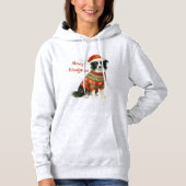 Kerstgrens Collie Hond Liefhebber Hoodie (Voorkant)