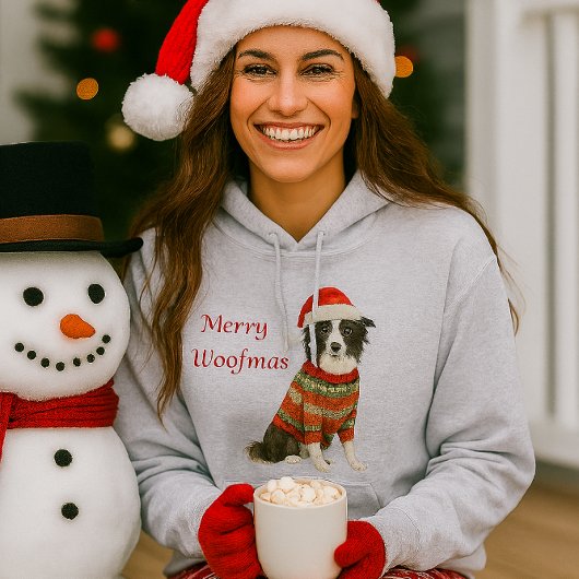 Kerstgrens Collie Hond Liefhebber  Hoodie