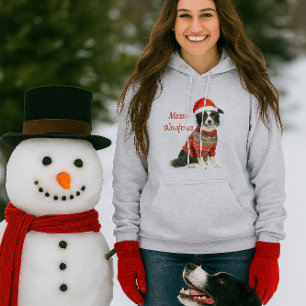 Kerstgrens Collie Hond Liefhebber  Hoodie