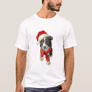 Kerstgrens Collie hond T-shirt