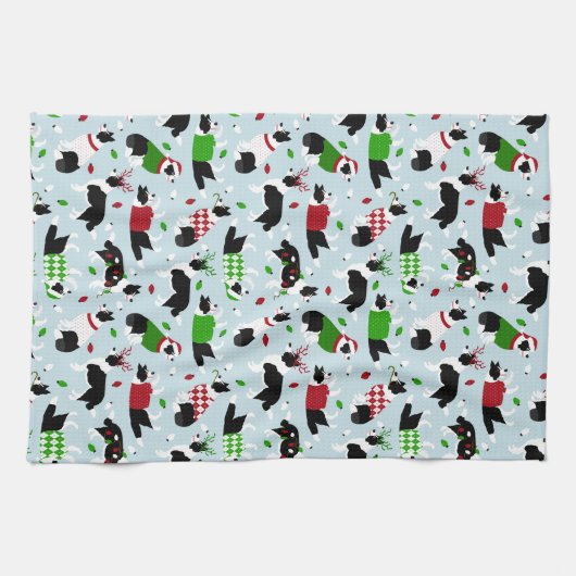Kerstgrens Collie Kitchen Towel Theedoek (Horizontaal)