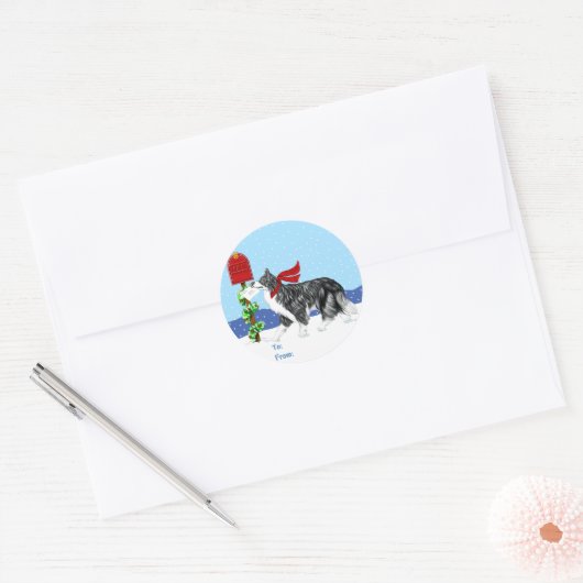 kerstgrens Collie Mail Gift Labels (Envelop)