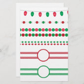 kerstgrens lijst vakantie briefpapier (Voorkant / Achterkant)