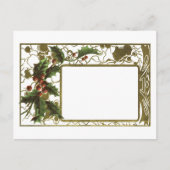  kerstgrens met Vintage Holly Briefkaart (Voorkant)