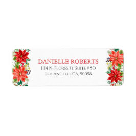 Kerstgrens Poinsettia Etiket