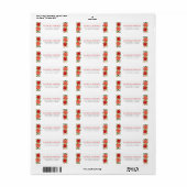 Kerstgrens Poinsettia Etiket (Full Sheet)