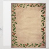 Kerstgrens Schrijfpapier met Oude Hulst (Voorkant / Achterkant)