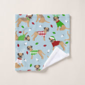 kerstgrens Terrier Bath Towel Set Bad Handdoek (Wasdoekje)