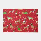 Kerstgrens Terrier Doormat Deurmat (Voorkant)