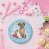 Kerstgrens Terrier Papieren Bordje (Feest)