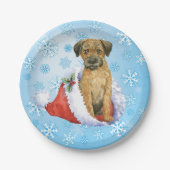 Kerstgrens Terrier Papieren Bordje (Voorkant)
