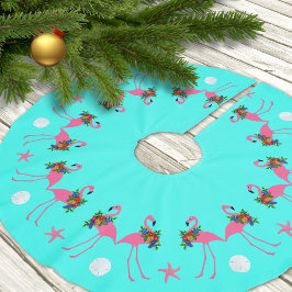 Kerstgrens Tropisch Blauw Flamingo Kerstboom Rok