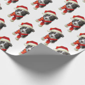 Kerstgrenshond Cadeaupapier (Hoek)