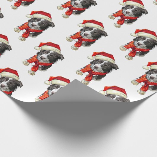 Kerstgrenshond Cadeaupapier (Hoek)