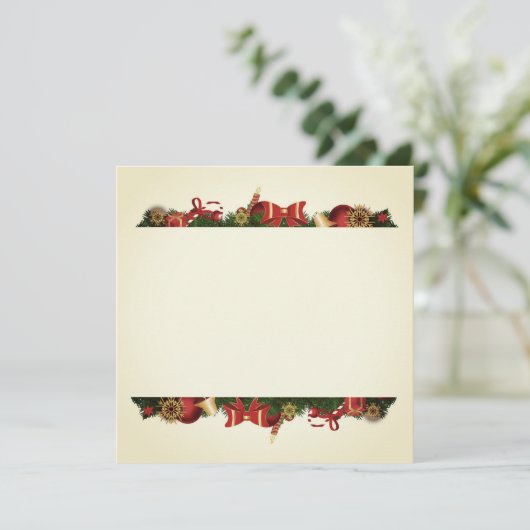 Kerstgrenzen Feestdagenkaart (Staand voorkant)