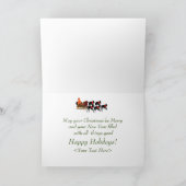 kerstgreyhounds Pulling Sleigh Holiday Kaart (Binnen)