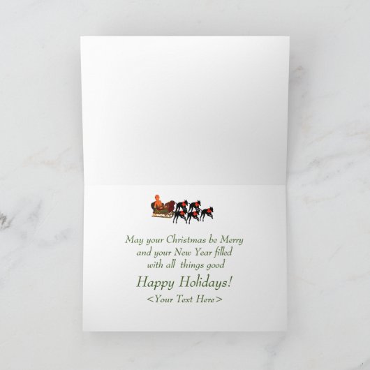 kerstgreyhounds Pulling Sleigh Holiday Kaart (Binnen)