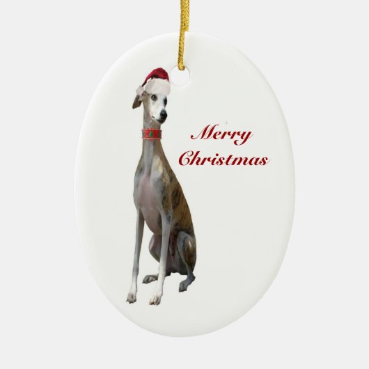 kerstgriehond Dog in Santa Hat Ornament (Voorkant)