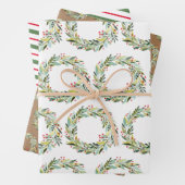 kerstgriep met grote papierbladen inpakpapier vel (In situ)